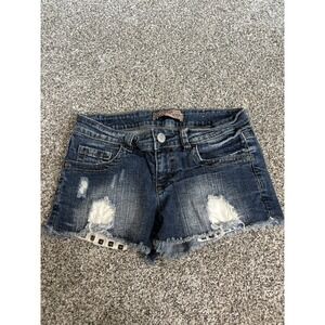 Wallflower Blue Cut Off Shorts‎ Size 7 (A131)